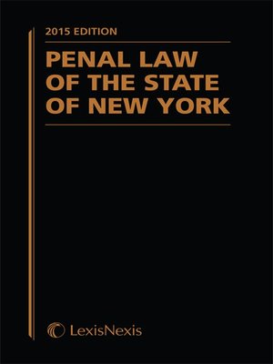 cover image of Penal Law of the State of New York